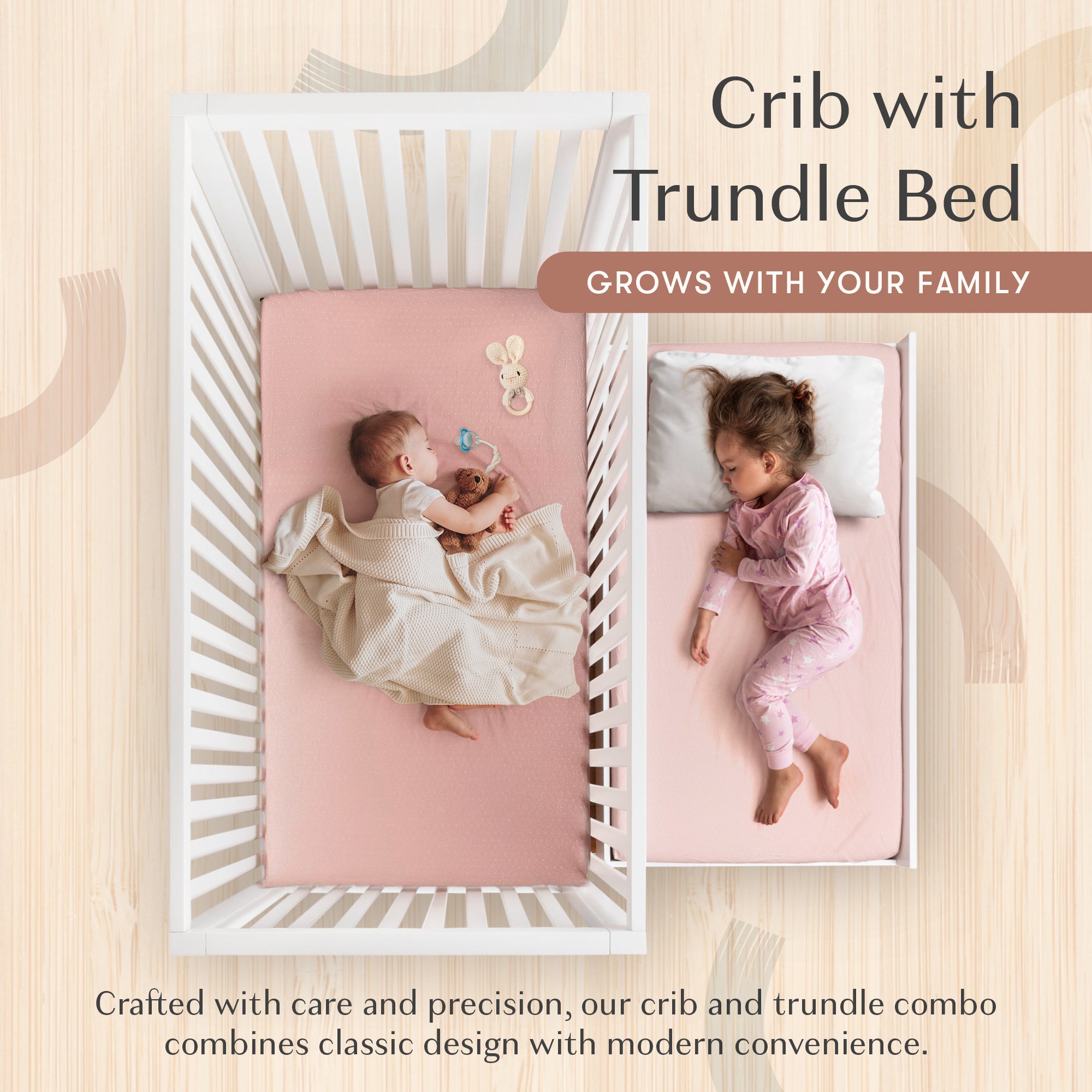 HushCrib 3-in1 Convertible Crib With Trundle