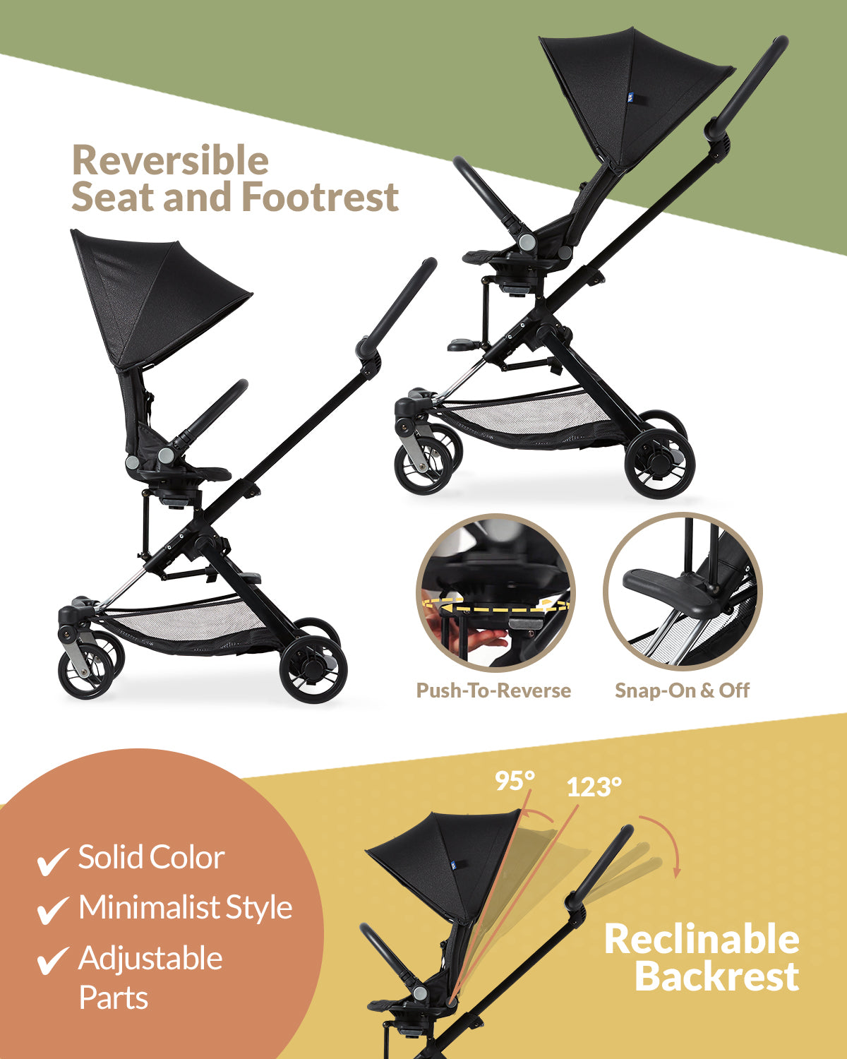 Unilove On The Go 2-in-1 Lightweight Stroller