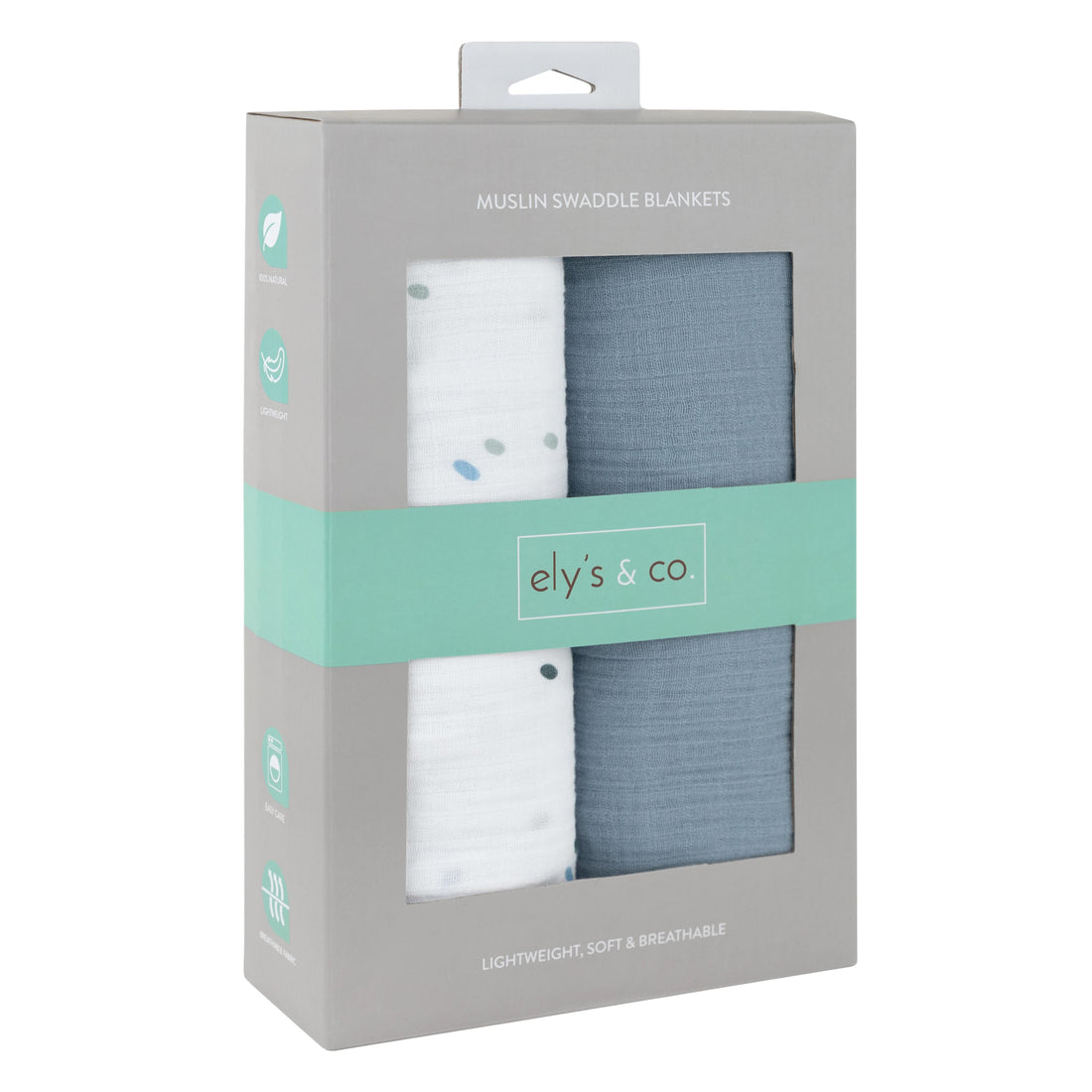 Ely's & Co. Cotton Muslin Swaddle Blanket - 2 Pack