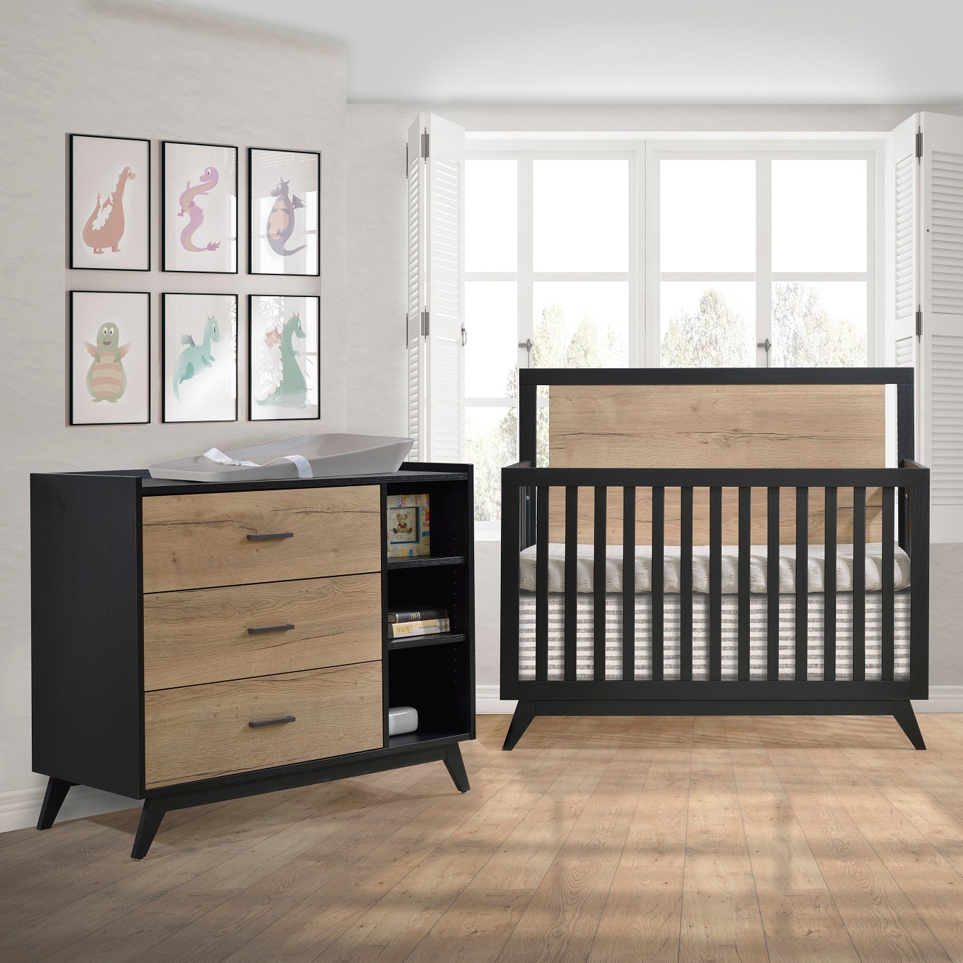 Tulip Sissi Convertible Crib and Dresser Combo