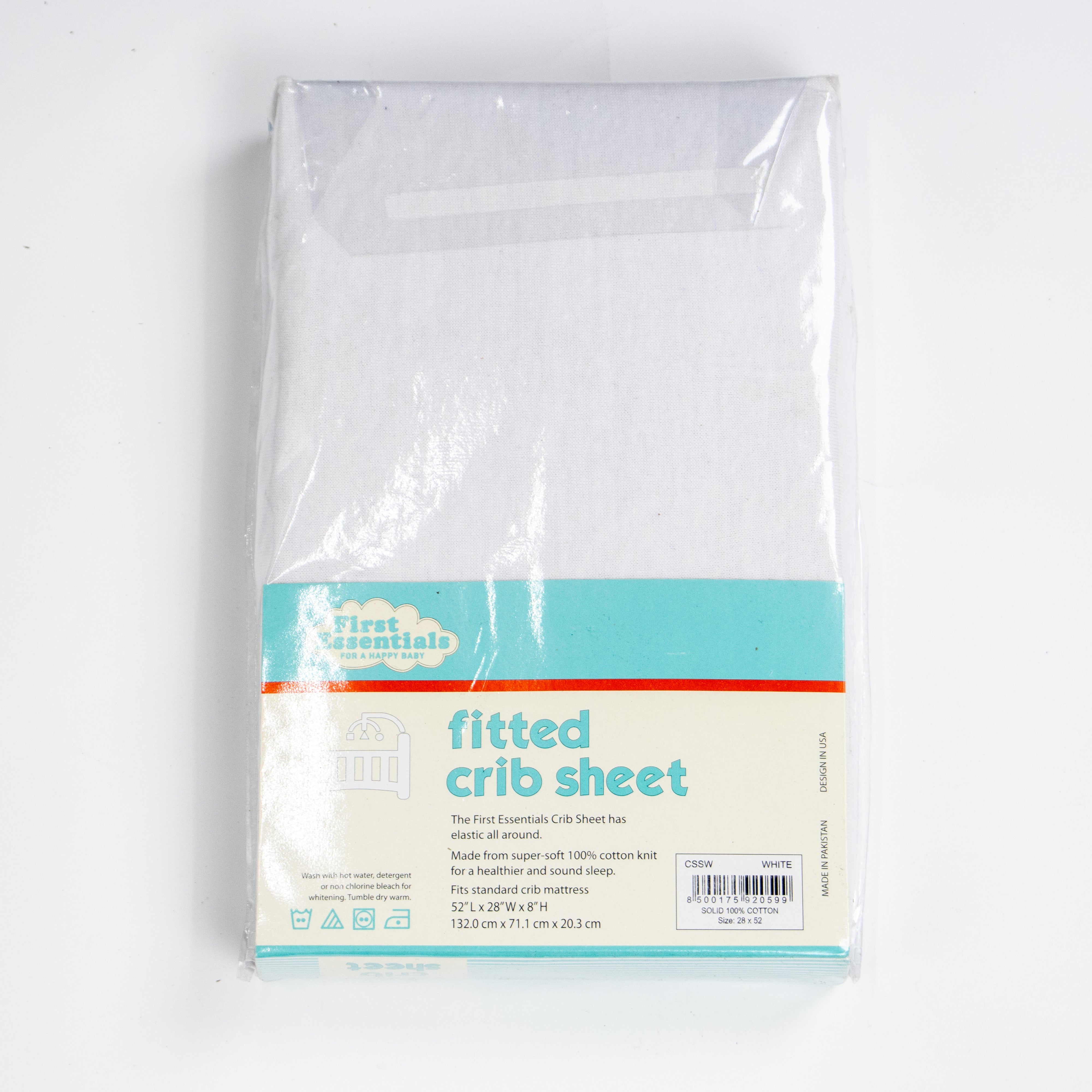 First Essentials Fitted Cotton Standard Crib Sheet