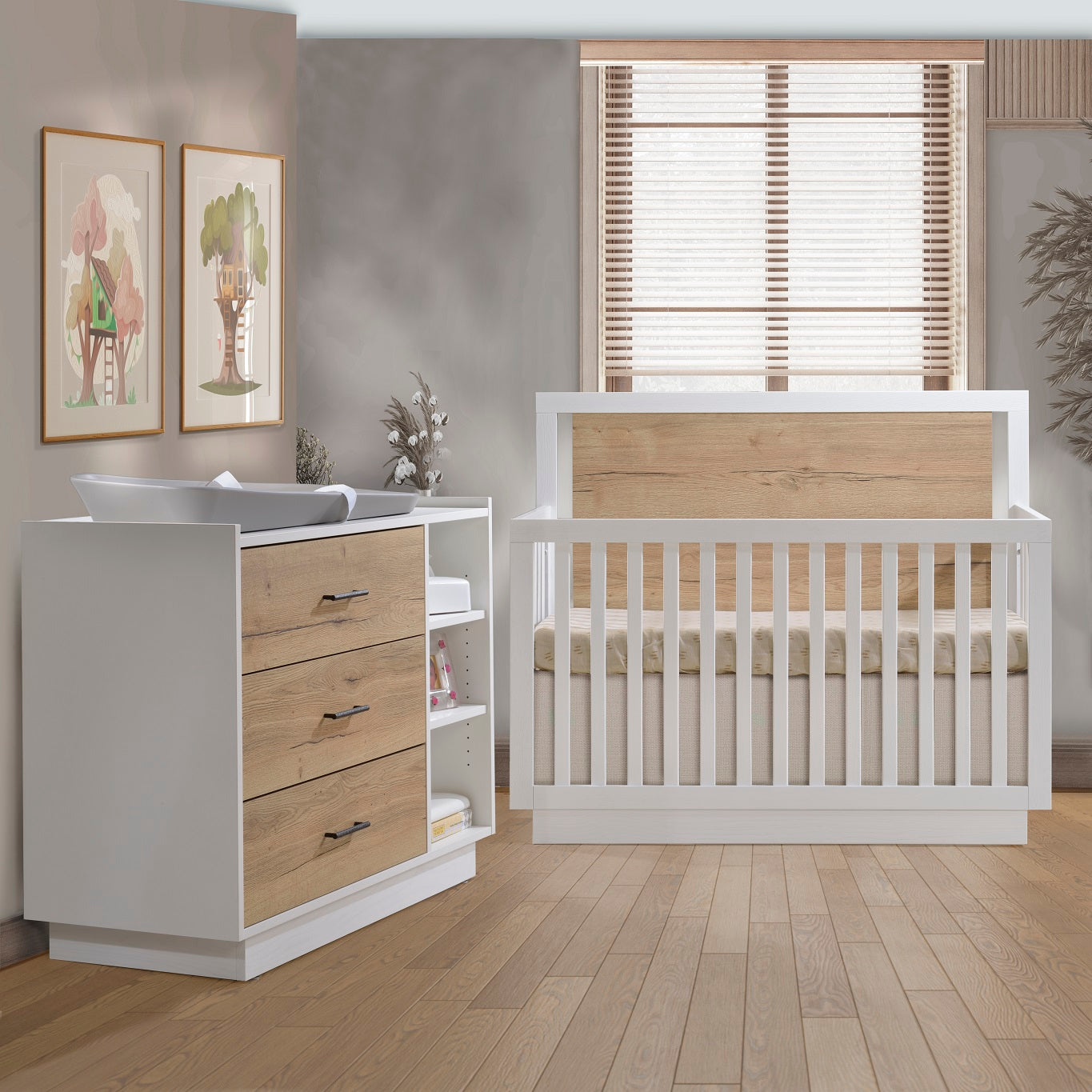 Tulip Tito Convertible Crib and Dresser Combo