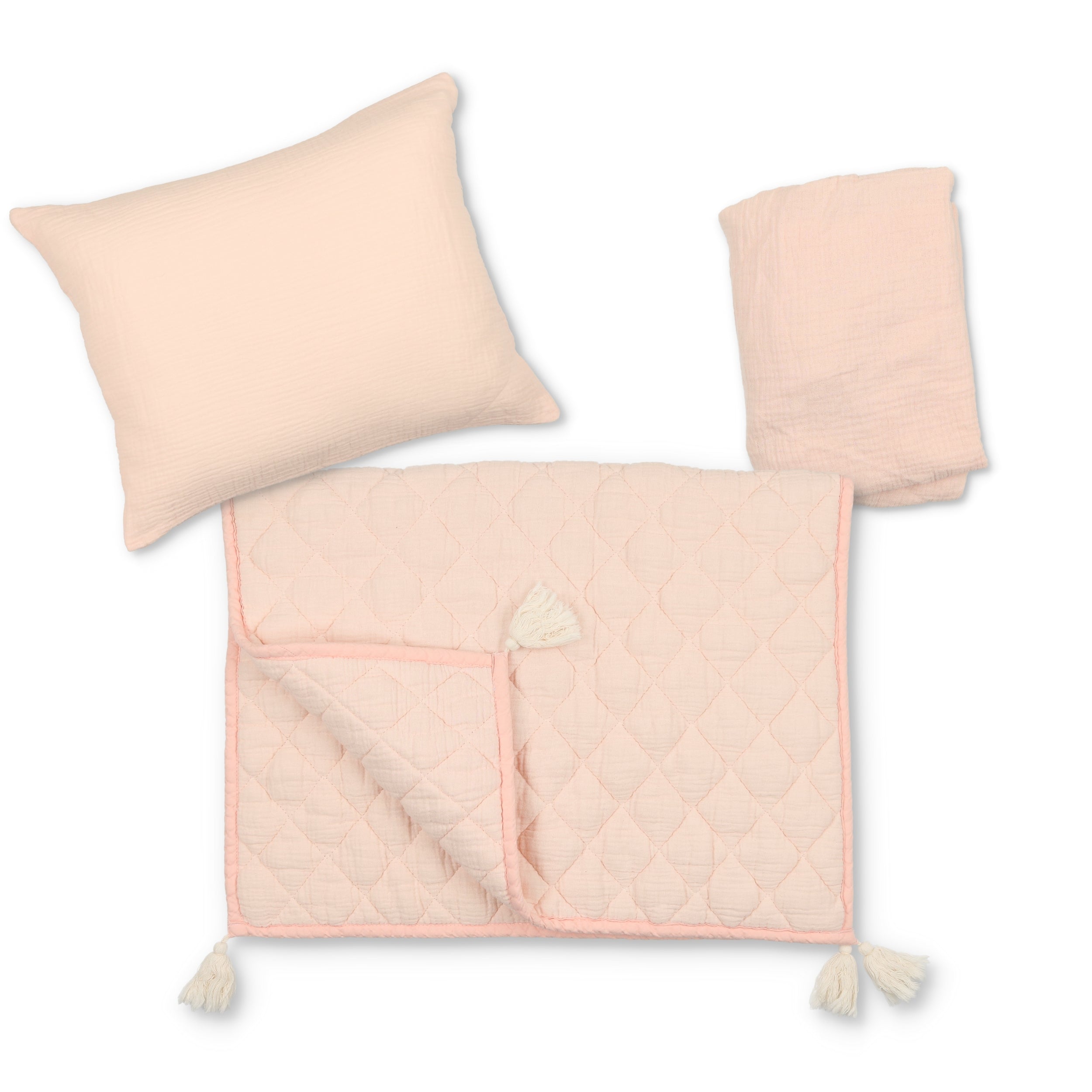 Mini Manilla Muslin 3 Piece Portable Crib Set