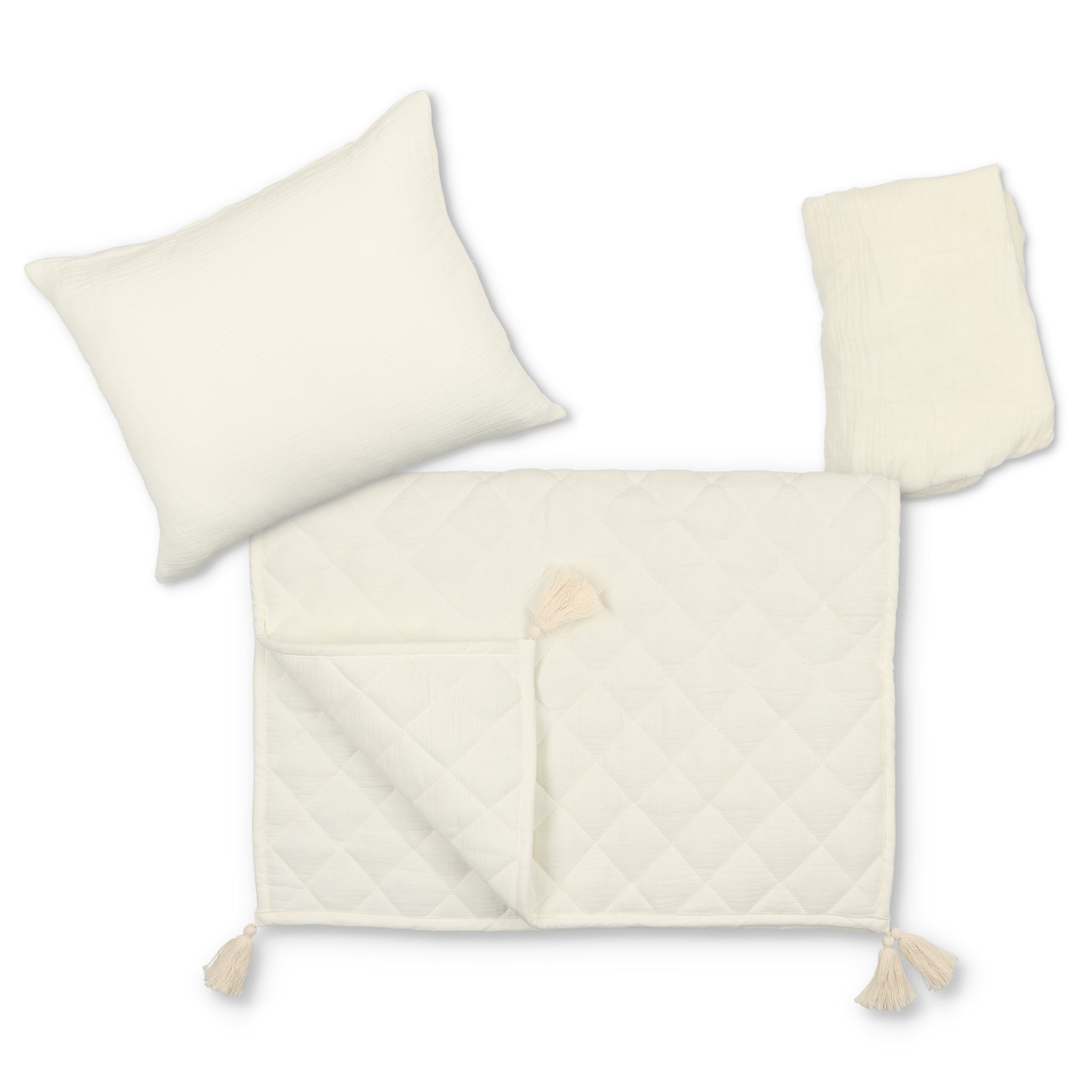 Mini Manilla Muslin 3 Piece Portable Crib Set