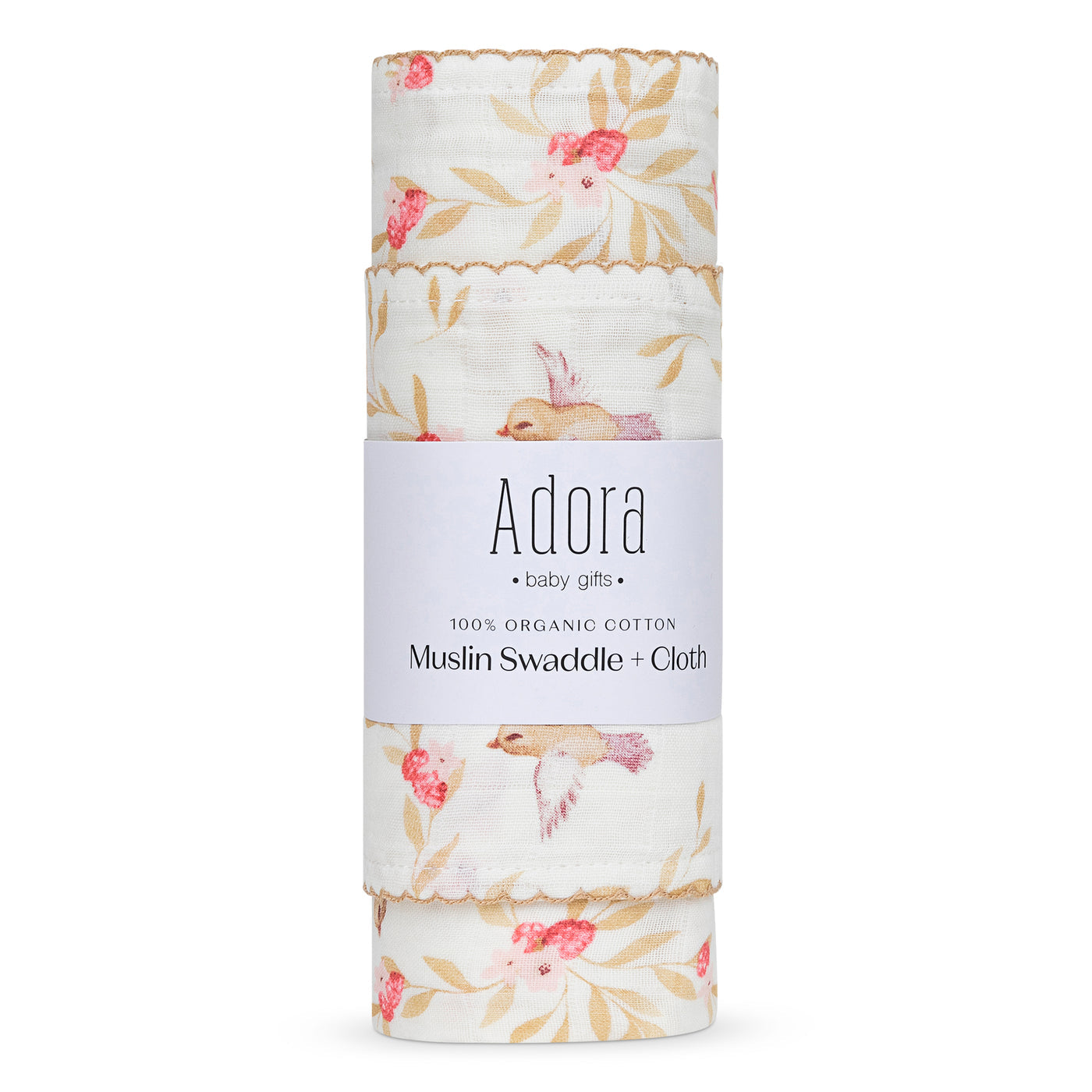 Adora Organic Cotton Muslin Swaddle + Cloth Set