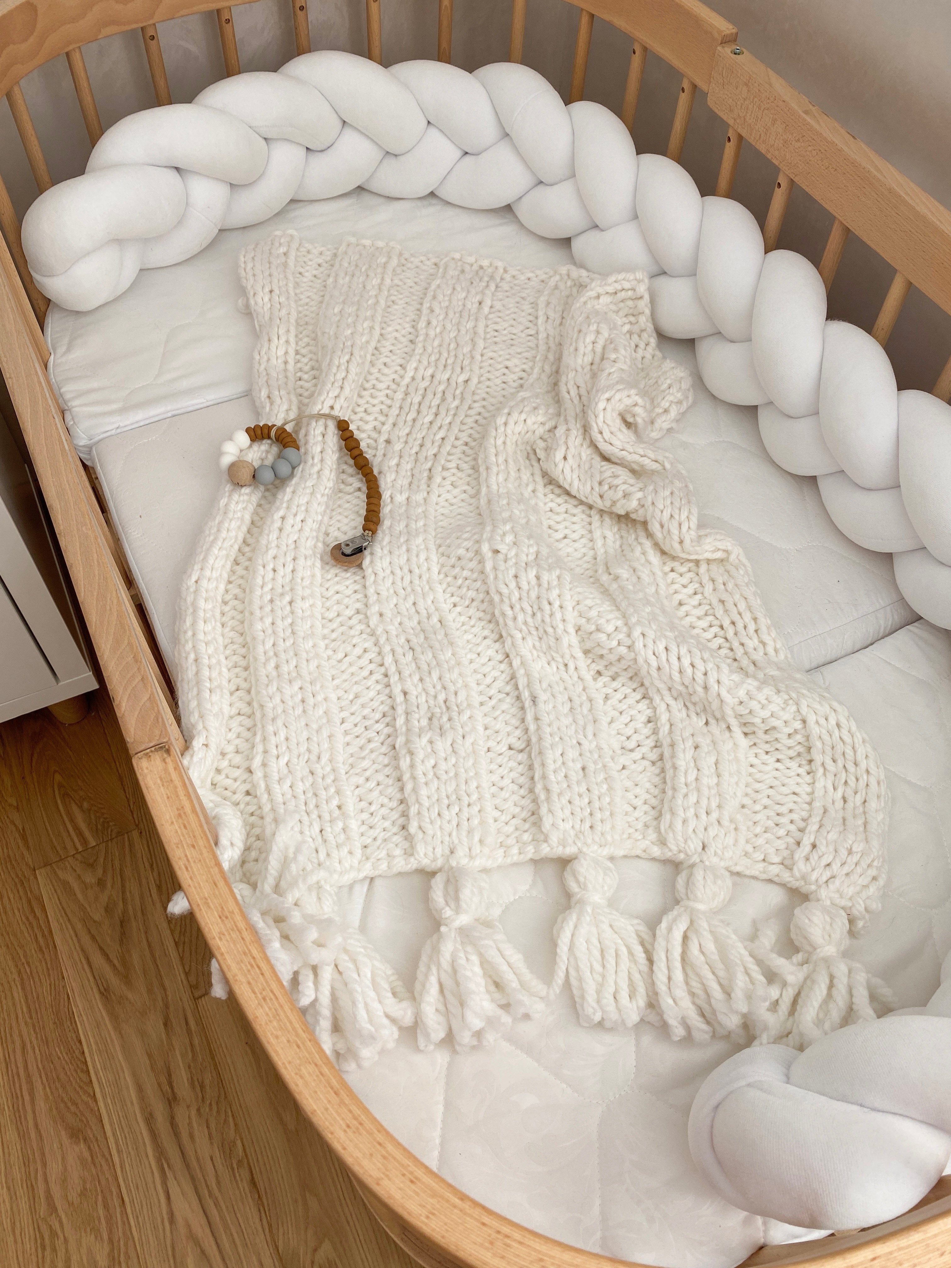 Anzy Home Boho Knitted Baby Blanket