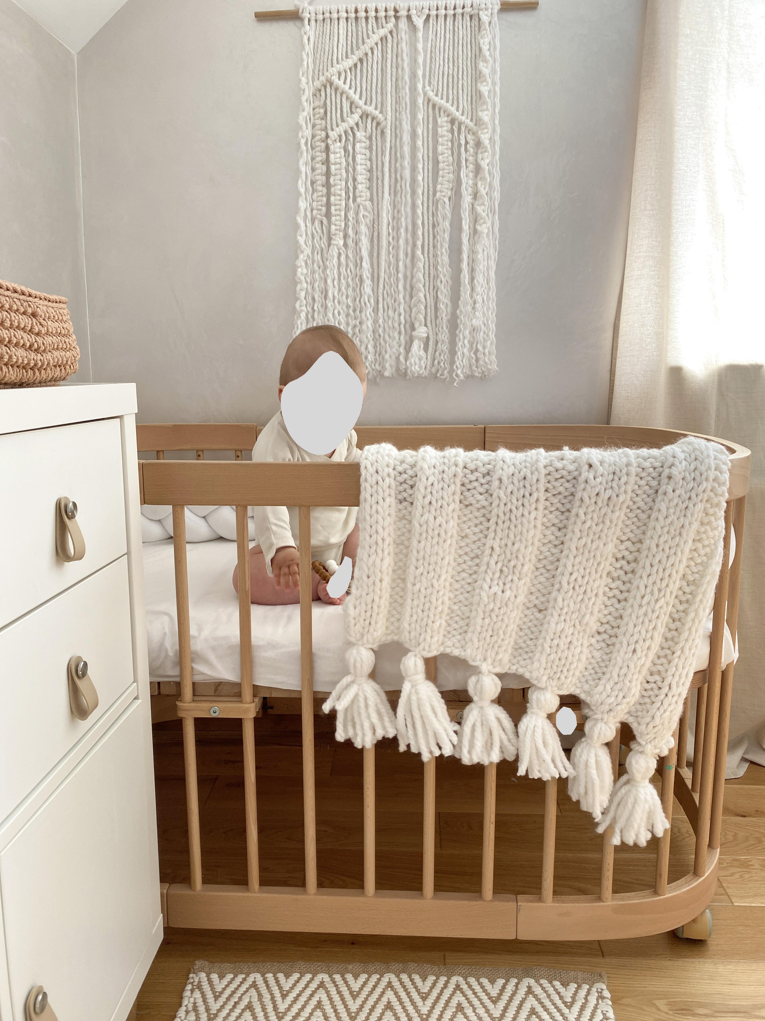 Anzy Home Boho Knitted Baby Blanket