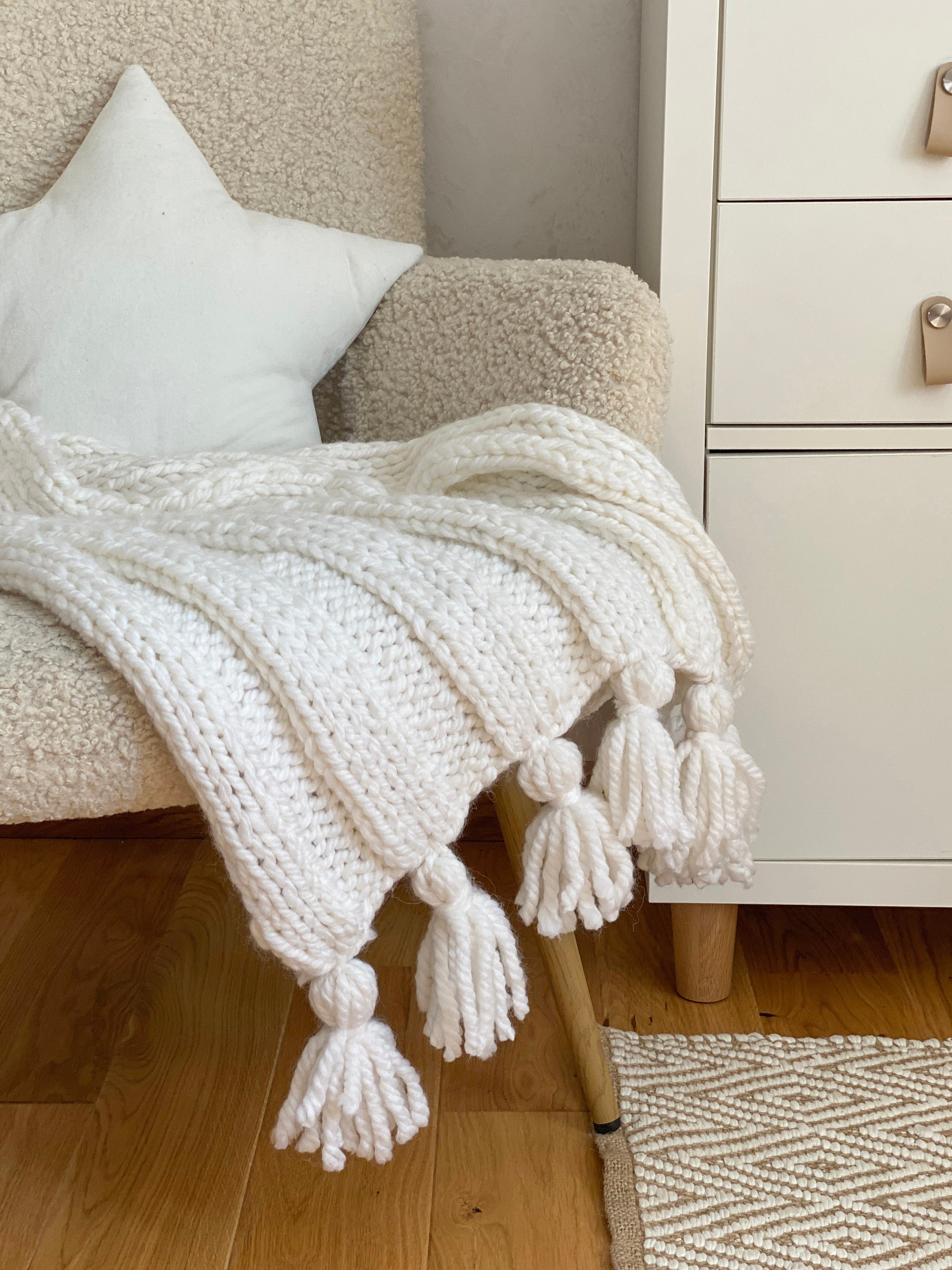 Anzy Home Boho Knitted Baby Blanket