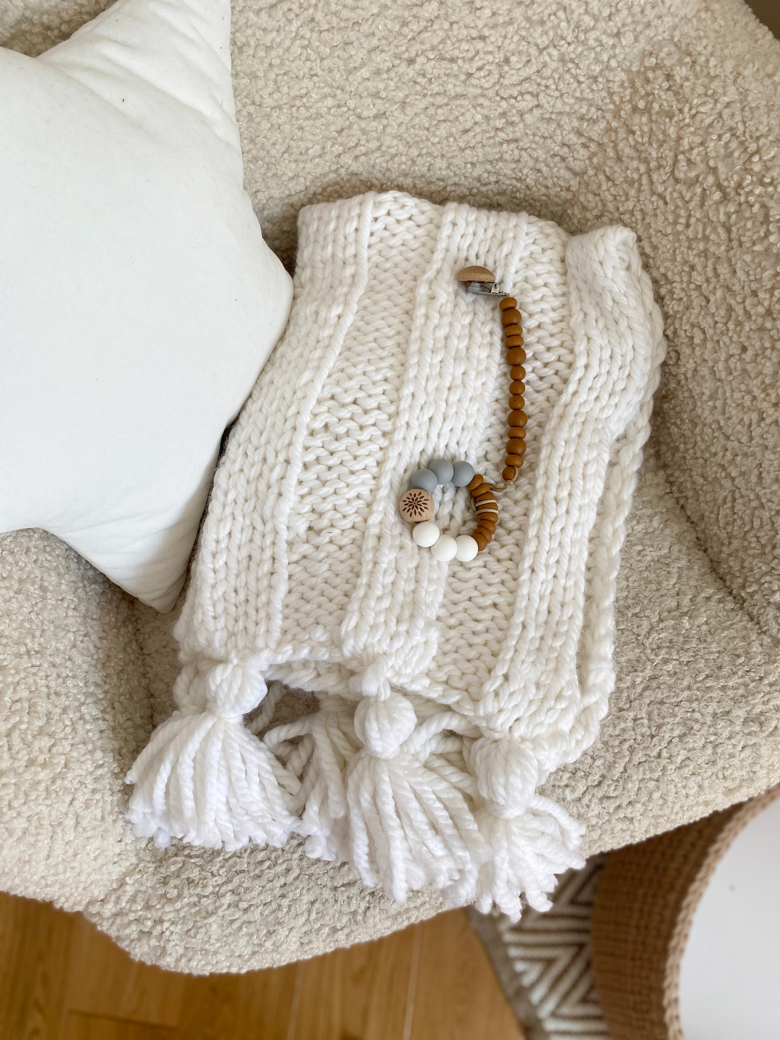 Anzy Home Boho Knitted Baby Blanket