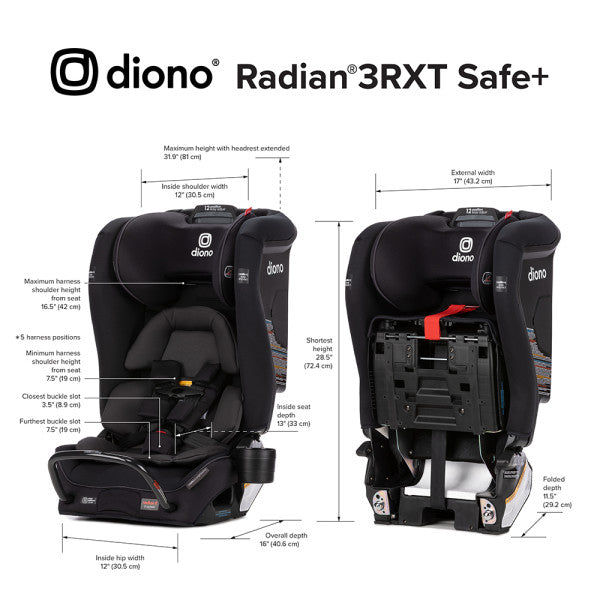 Diono Radian 3RXT Safe+ Convertible Car Seat Open Box