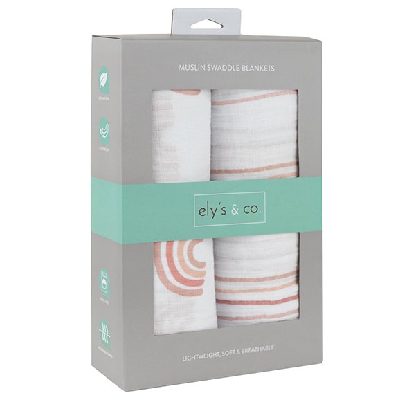 Ely's & Co. Cotton Muslin Swaddle Blanket - 2 Pack