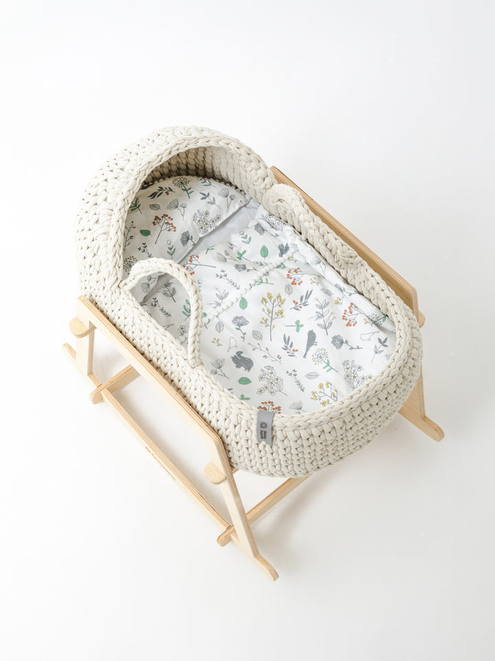 Anzy Home Doll Cradle Round Hood With Stand