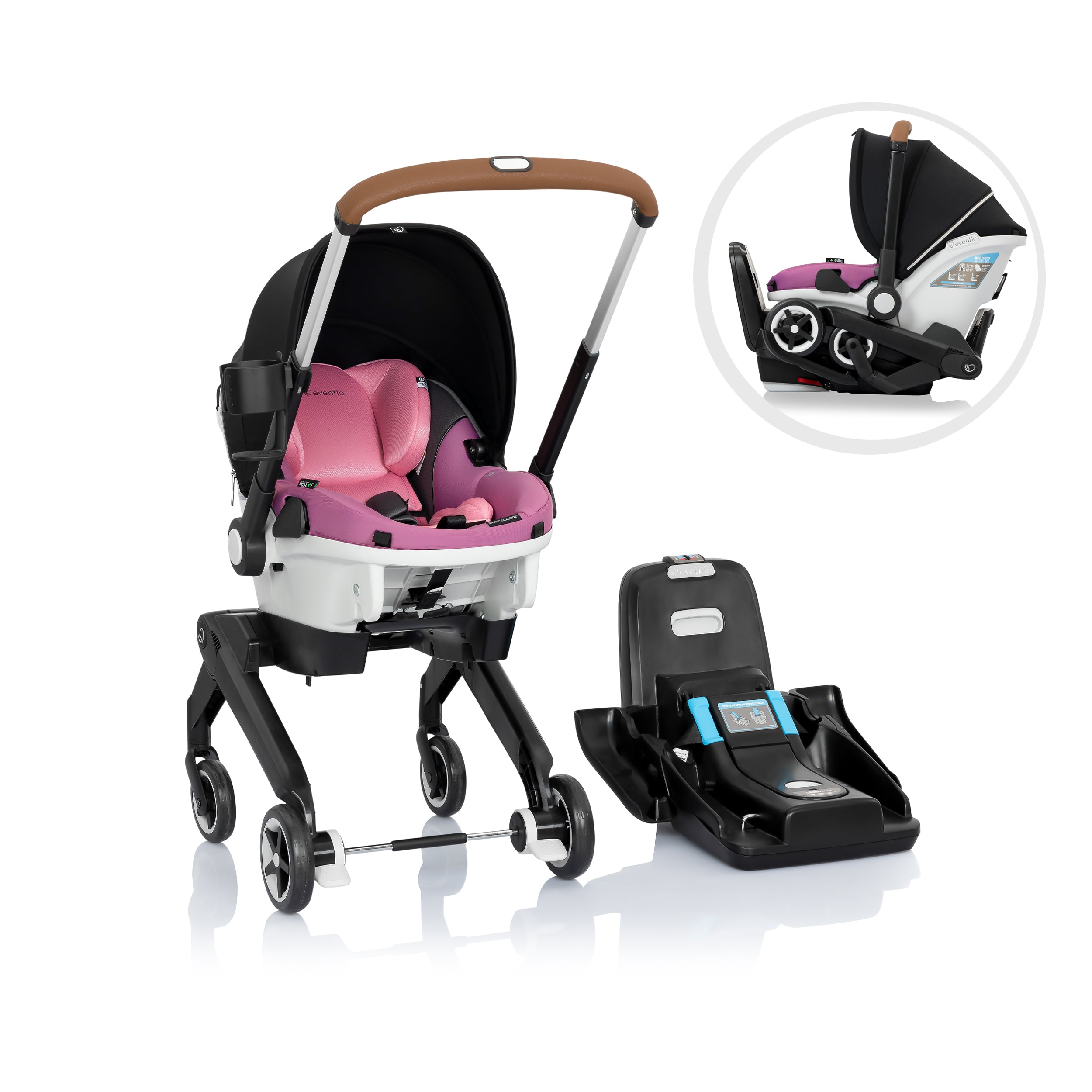 Evenflo Gold Shyft DualRide Infant Car Seat and Stroller Combo With Extended Canopy