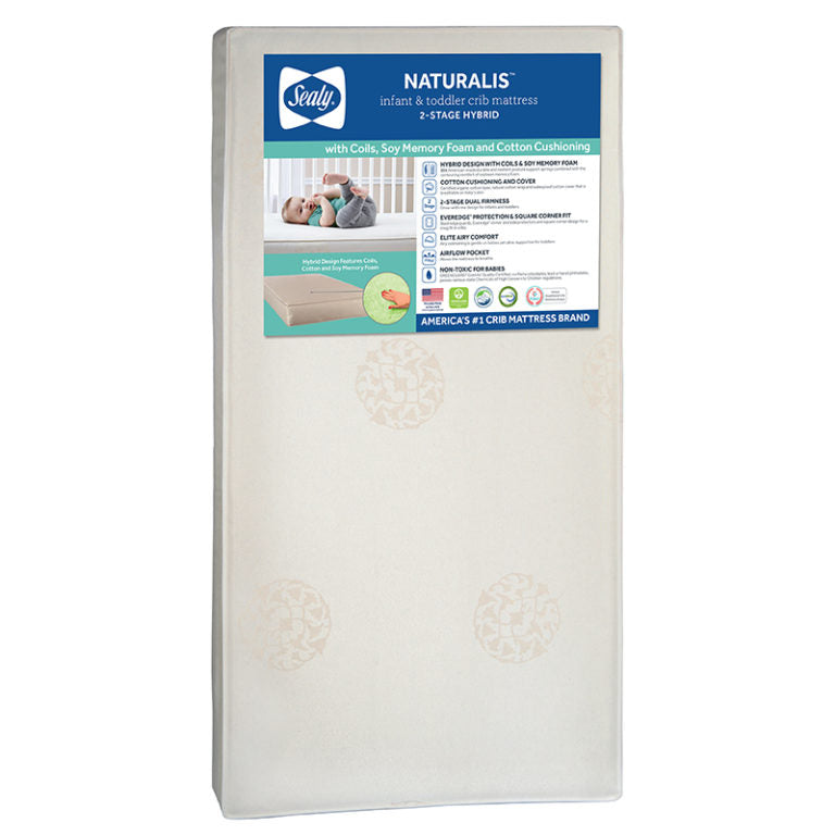 Sealy Naturalis Hybrid 2-Stage Crib and Toddler Mattress