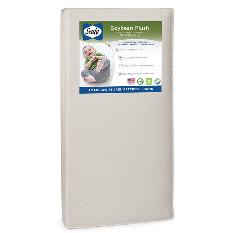 Sealy Soybean Plush Crib and Toddler Mattress