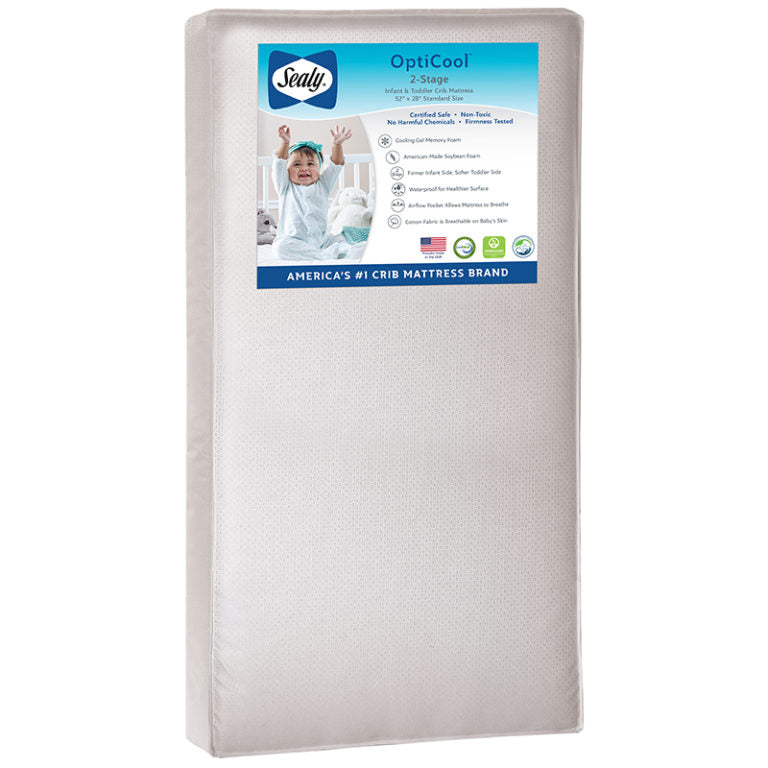 Sealy OptiCool 2-Stage Crib and Toddler Waterproof Mattress