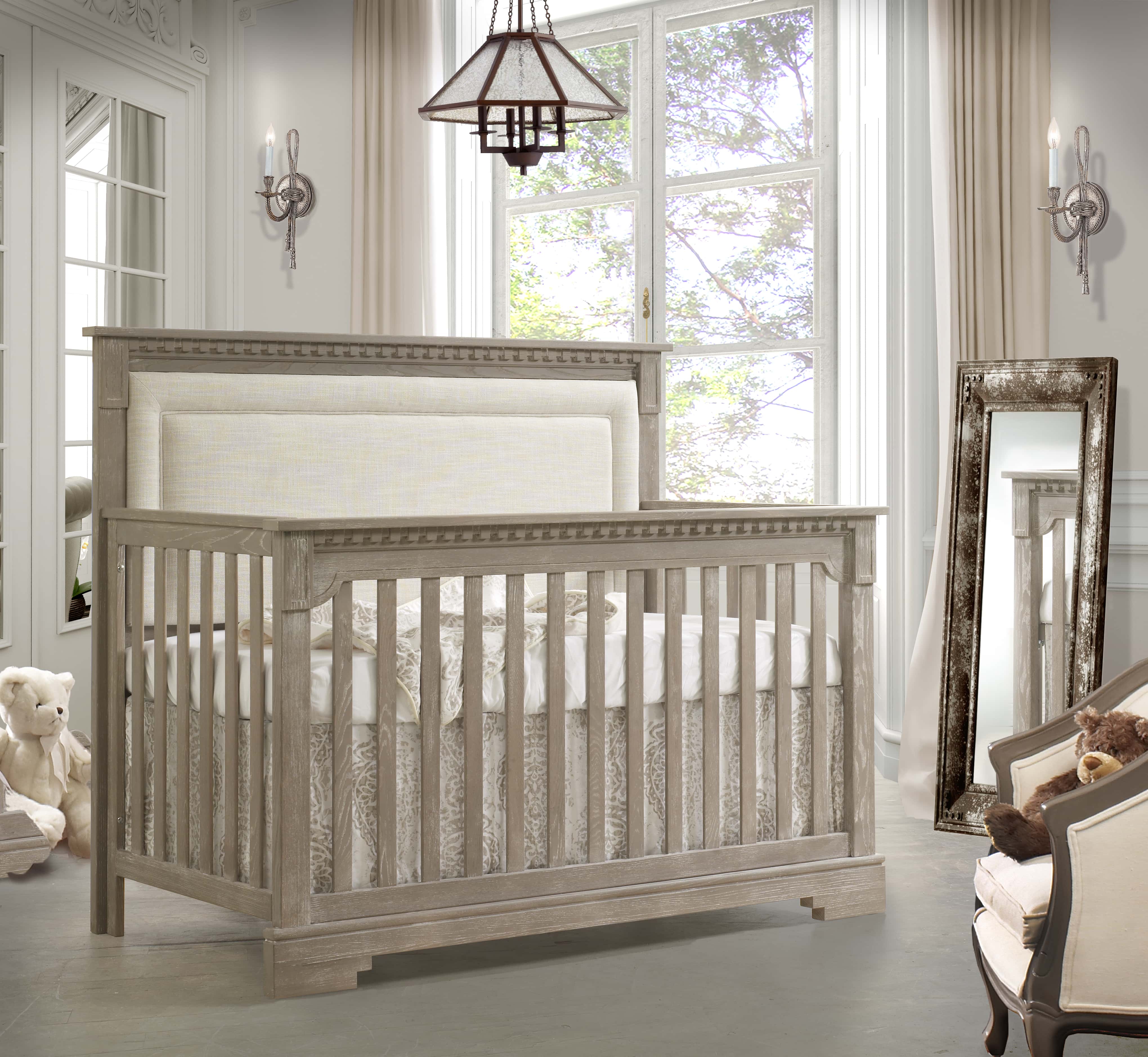 Natart Ithaca ''5-in-1'' Convertible Crib with Upholstered Panel