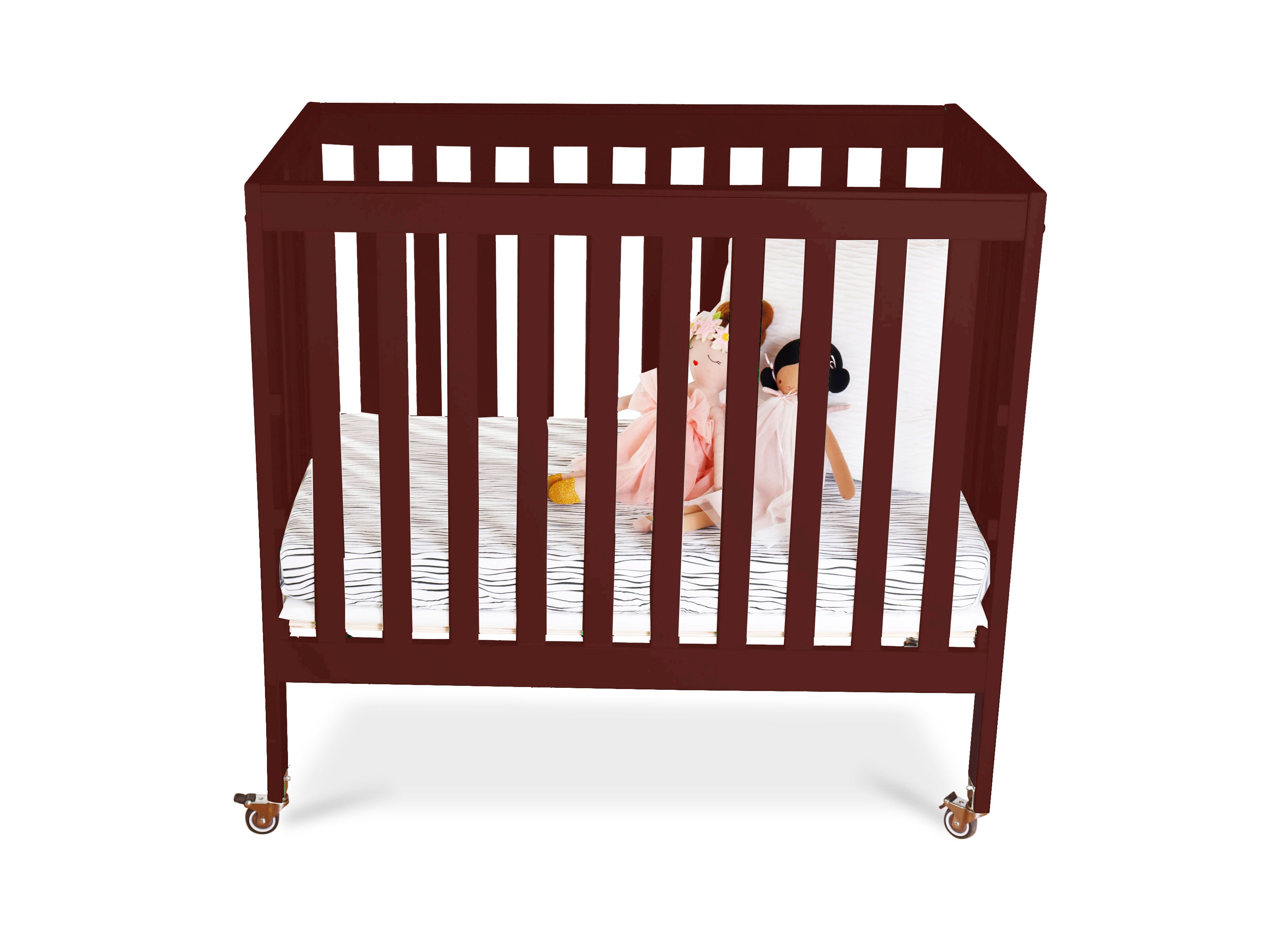 First Essentials Ruby Flat Top Portable Mini Crib