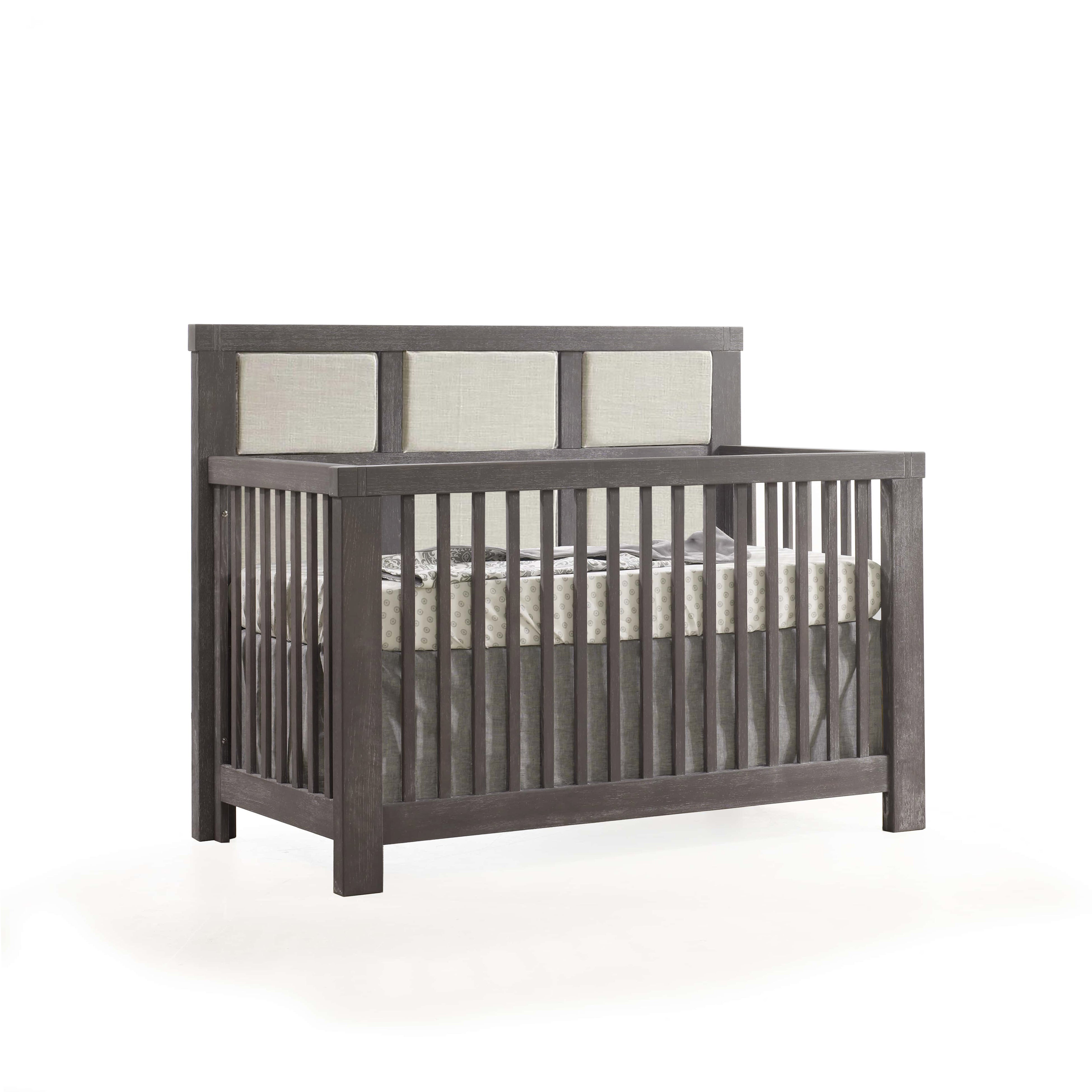 Natart Rustico ''5-in-1'' Convertible Crib with upholstered Panel Talc (without rails)