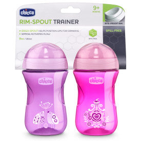 Chicco Rim Spout Trainer Cup 9oz, 9m+ (2pk)