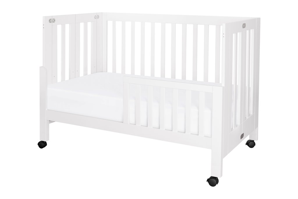 Babyletto Maki Full Size Portable Folding Crib With Toddler Bed Conversion Kit