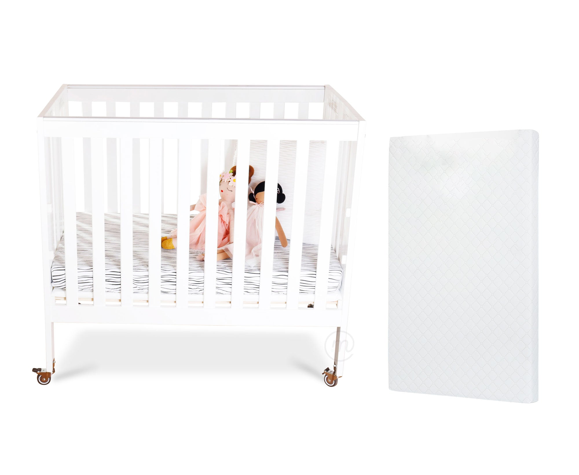 First Essentials Ruby Flat Top Portable Mini Crib